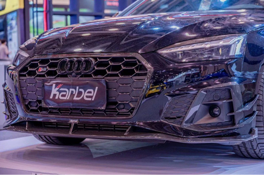 Karbel-Dry Carbon Upper Valences for Audi S5 & A5 S-bumper & A5 2020-2025 B9.5 Carbon Fiber