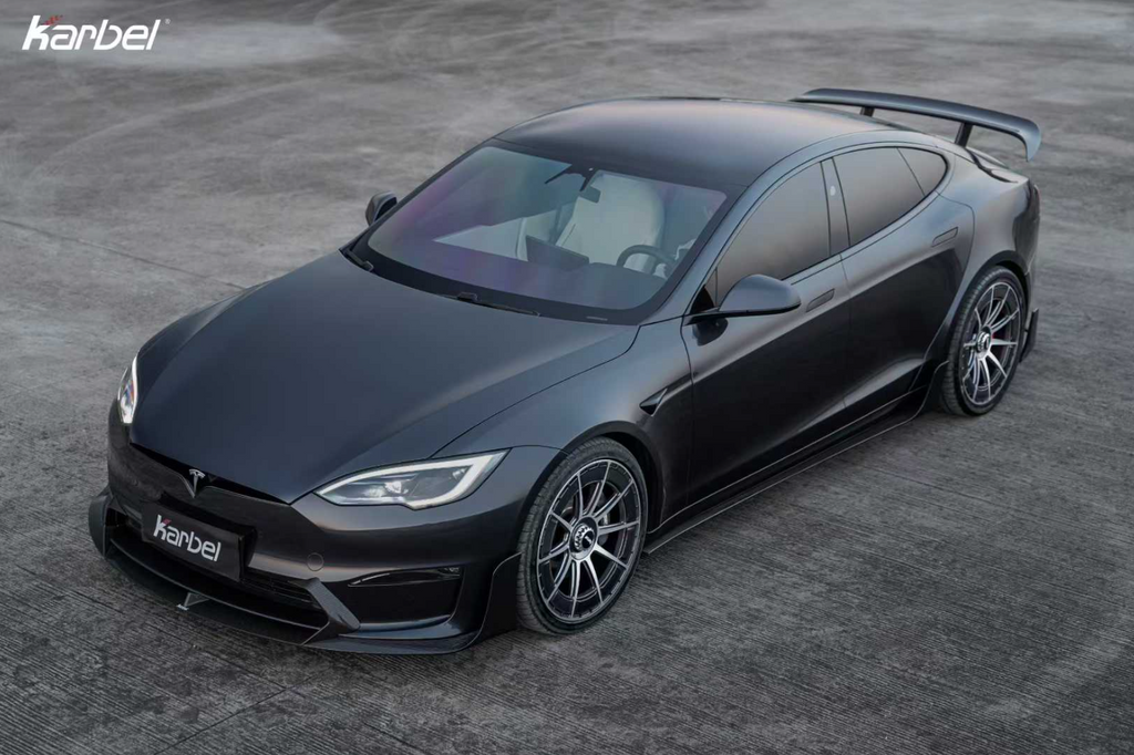 Karbel-Dry Carbon Side Skirts for Tesla Model S 3rd Gen Late 2021-Onwards Dry Pre-preg Carbon Fiber