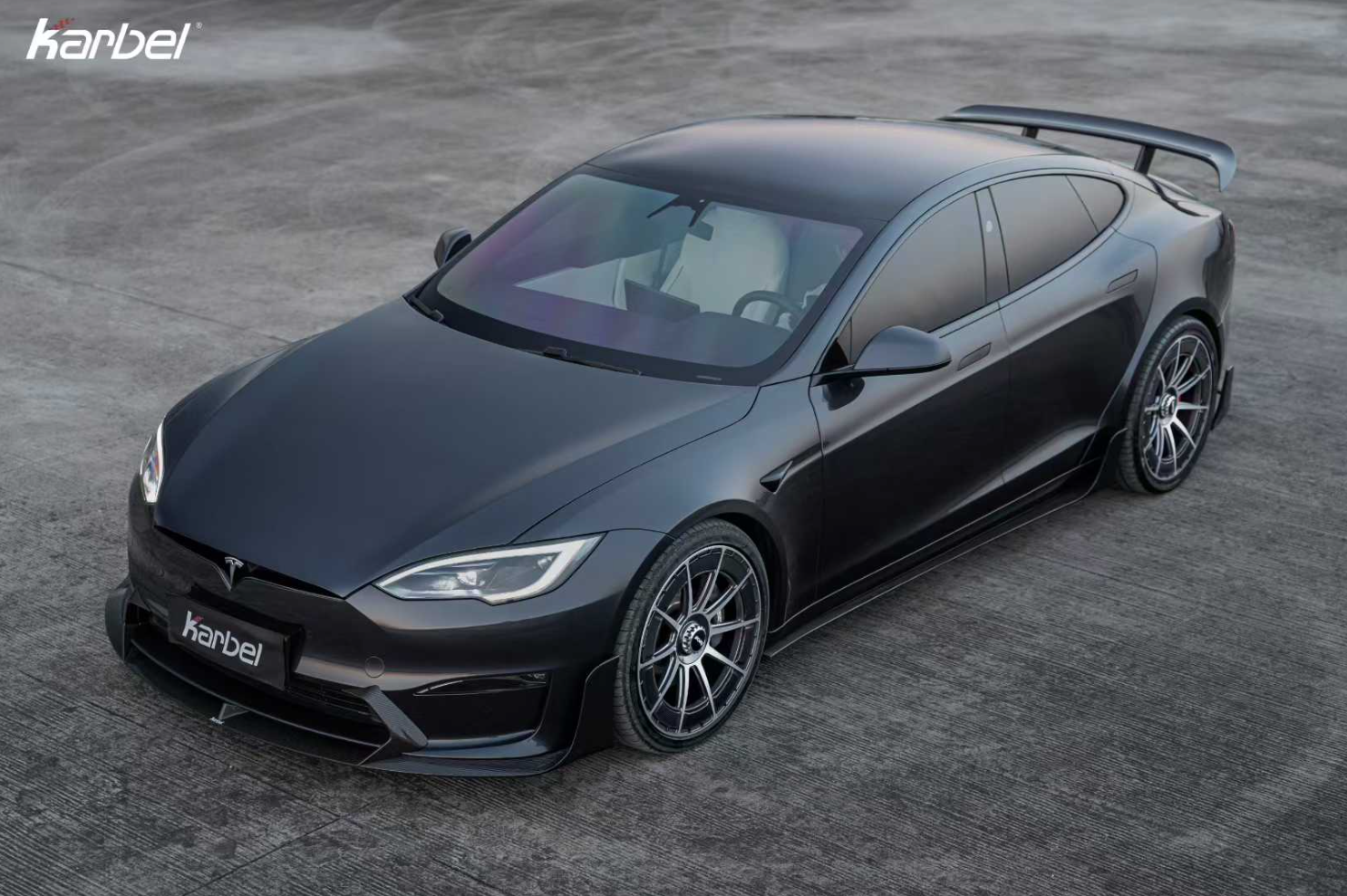 Karbel-Dry Carbon Side Skirts for Tesla Model S 3rd Gen Late 2021-Onwards Dry Pre-preg Carbon Fiber