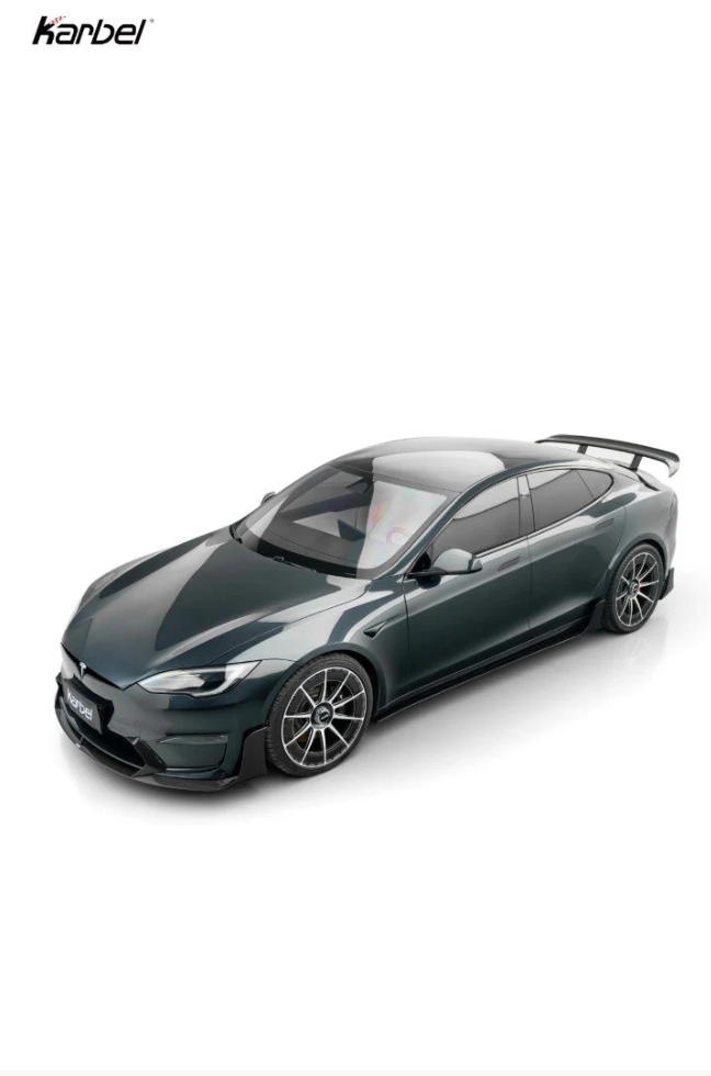 Karbel-Dry Carbon Side Skirts for Tesla Model S 3rd Gen Late 2021-Onwards Dry Pre-preg Carbon Fiber