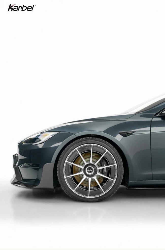 Karbel-Dry Carbon Front Lip for Tesla Model S 3rd Gen Late 2021-Onwards  Dry Pre-preg Carbon Fiber