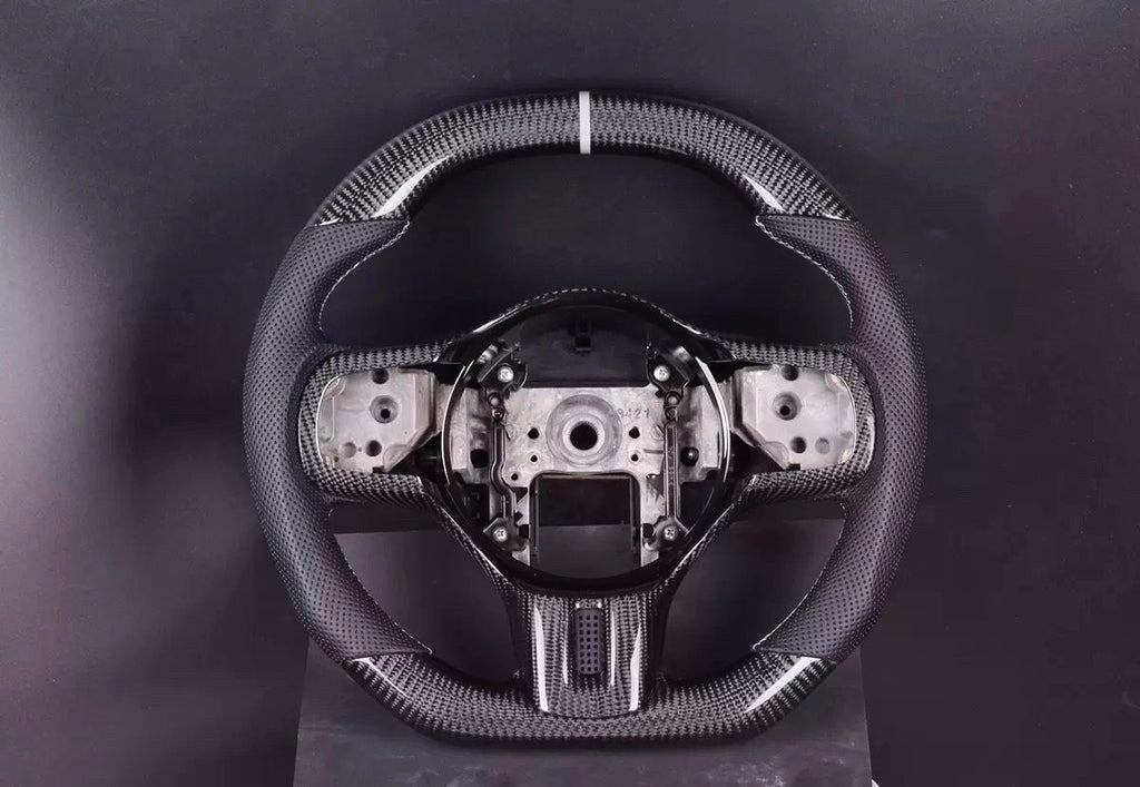 Mitsubishi Lancer EVOLUTION 10 Steering Wheel (Carbon Fiber+Perforated Leather)