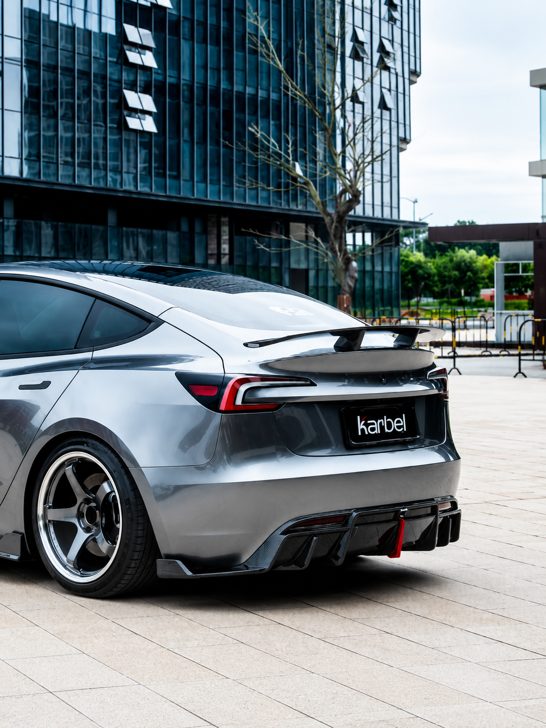 Karbel-Dry Carbon V1 GT Rear Wing for Tesla Model 3 Highland / P 2024-ON Dry Pre-preg Carbon Fiber