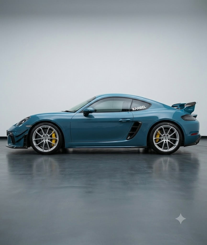 Karbel-Dry Carbon Side Skirts for Porsche 718 Cayman/Boxster/GTS/GT4/Spyder 2017-2025 Carbon Fiber