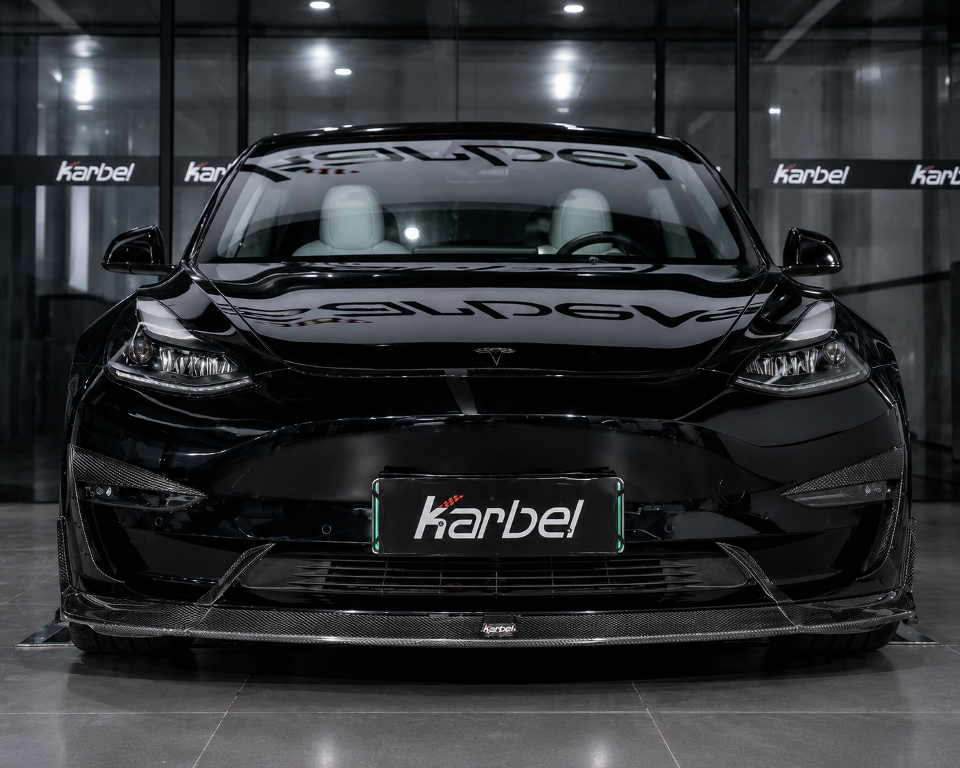 Karbel-Dry Carbon Upper Valences for Tesla Model 3 / Performance Pre-preg Carbon Fiber