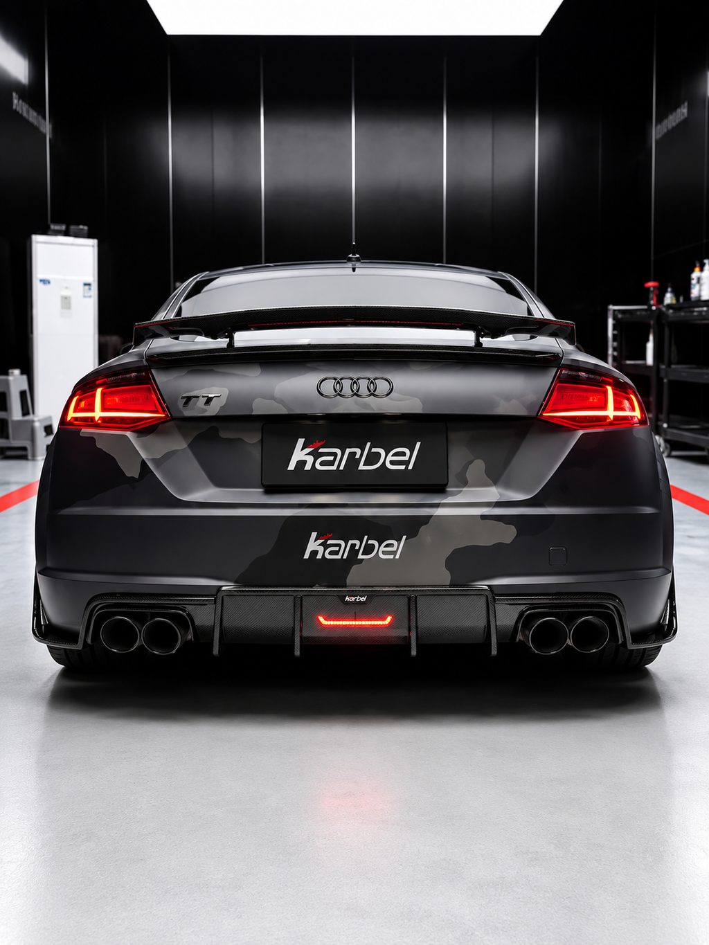 Karbel-Dry Carbon Rear Diffuser for Audi TTS & TT S-Line Carbon Fiber