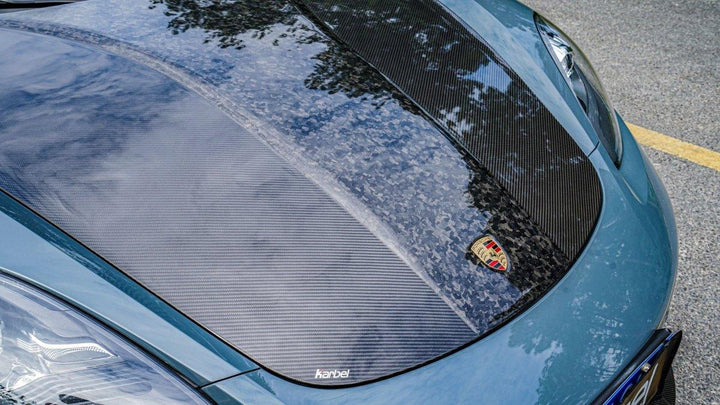 Karbel-Dry Carbon Double-sided Hood Bonnet for Porsche 981 & 991 & 718 Pre-preg Carbon Fiber
