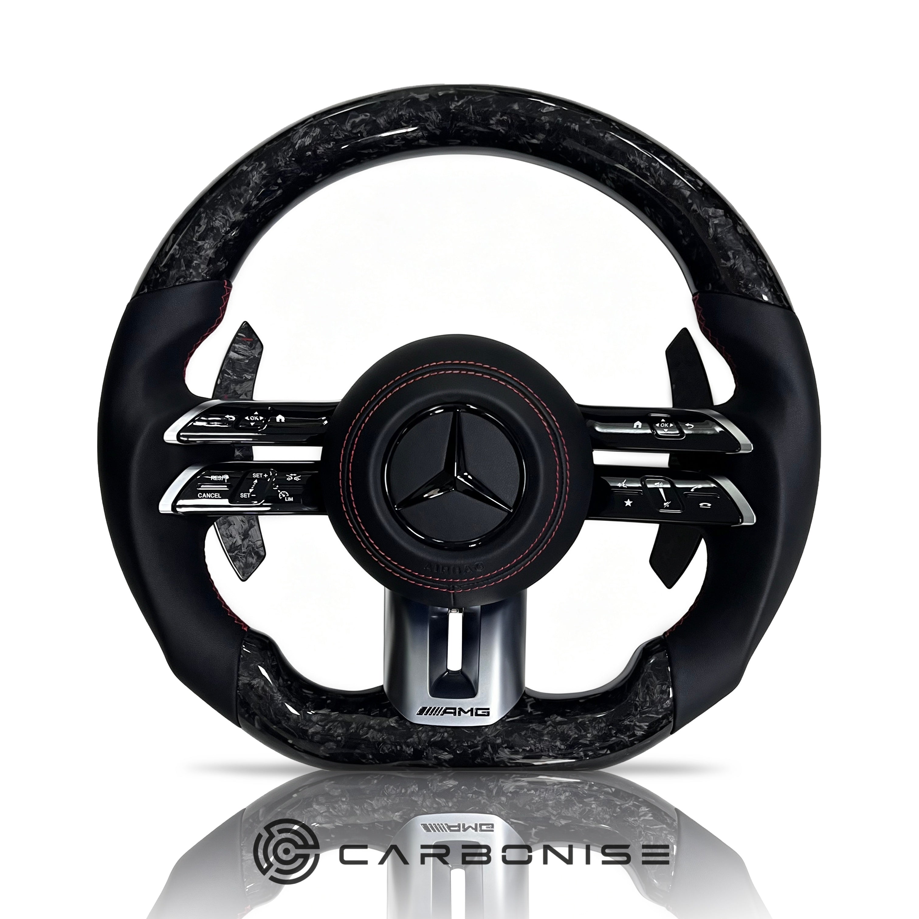Mercedes-Benz Steering Wheel (Forged Carbon Fiber+Perforated Leather) #Q52