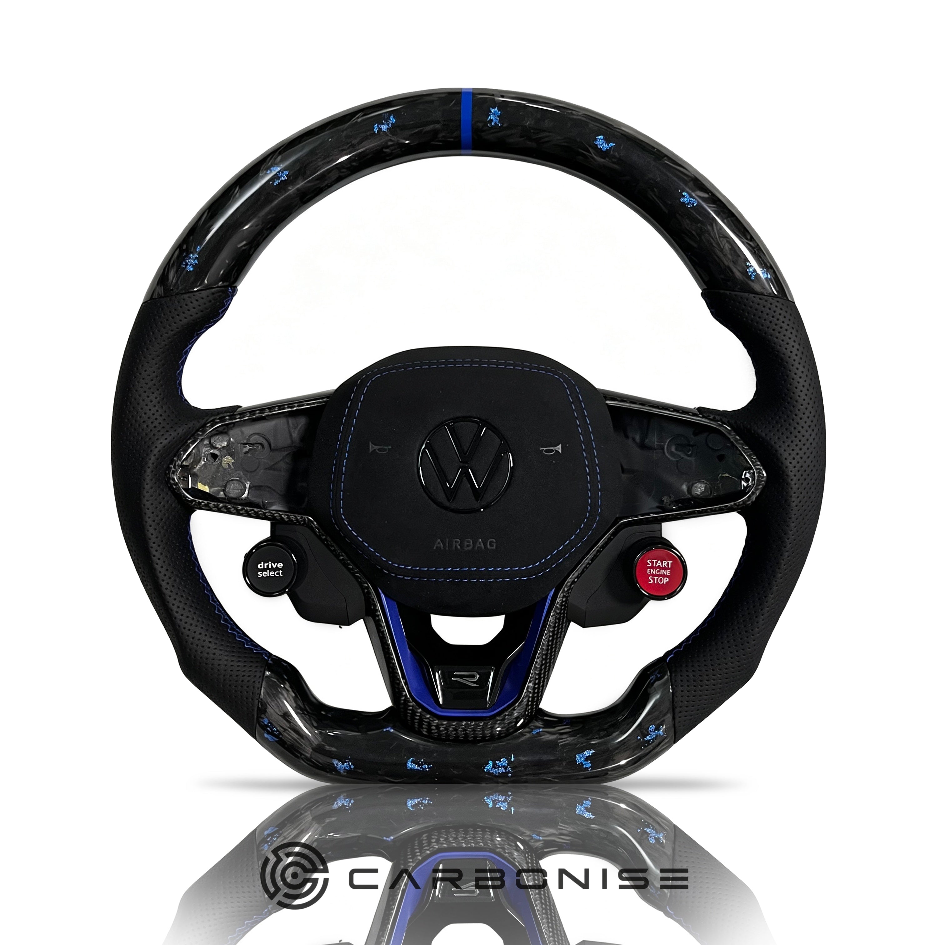 Volkswagen Golf Steering Wheel (Forged Carbon Fiber+Perforated Leather) #15