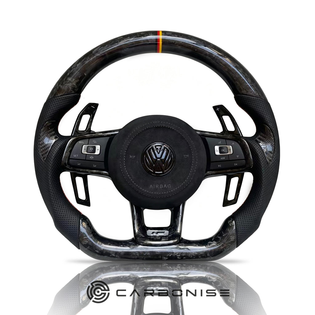 Volkswagen Golf Steering Wheel (Forged Carbon Fiber+Perforated Leather) #35